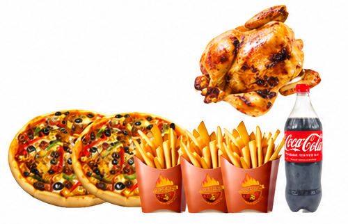 2 pizzas con pollo