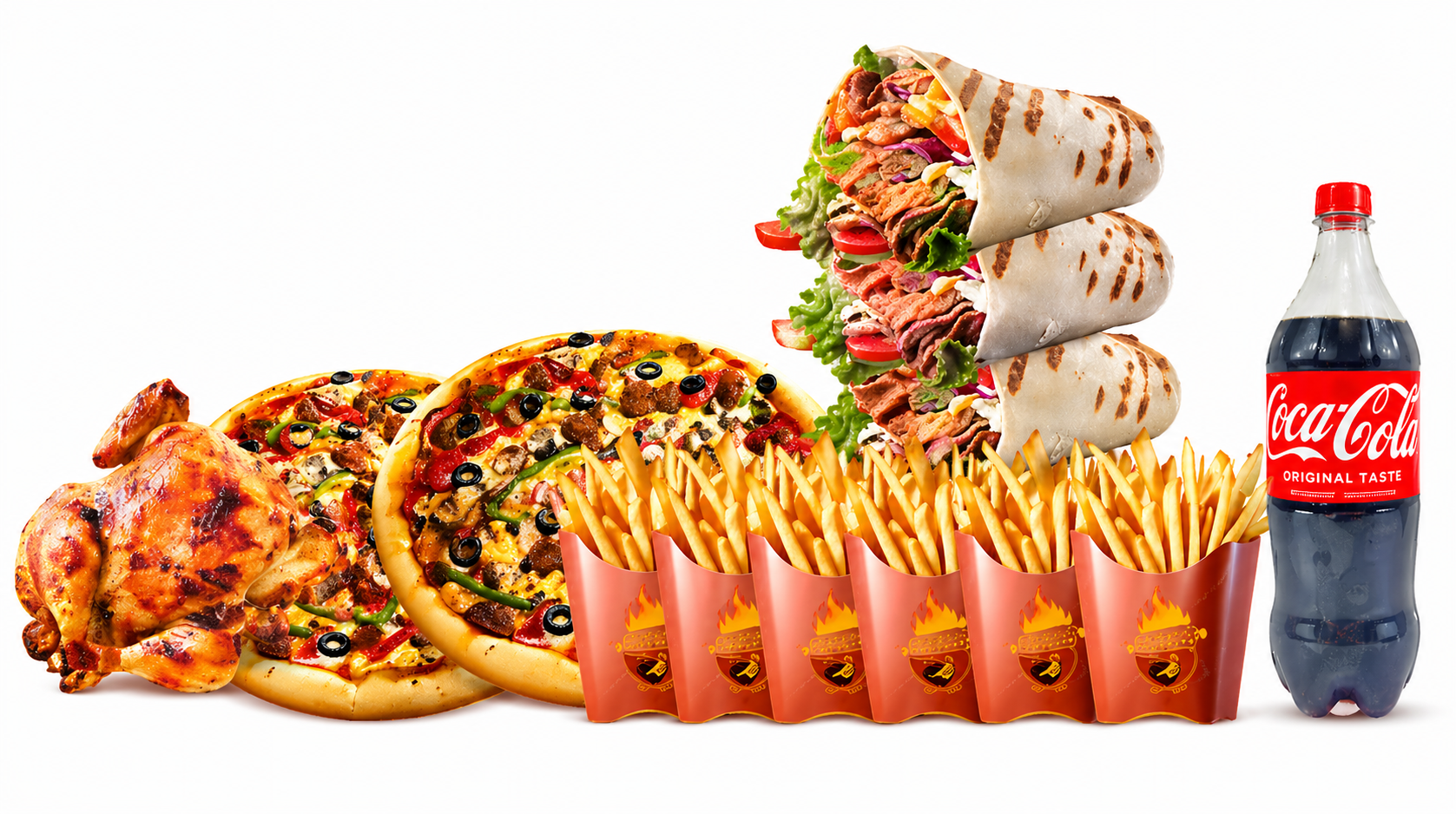 5 pizzas y kebab