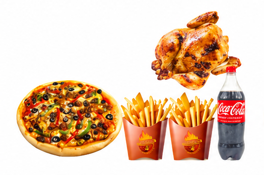 Pizza y pollo Ast